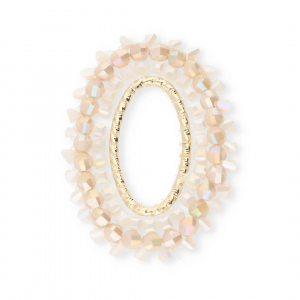Top faceted charms oval Nude Pink AB-White AB-Gold