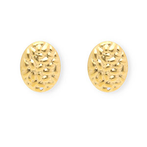Stainless Steel findings earrings / earpins oval with loop Gold