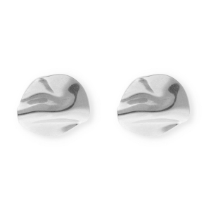 Stainless steel findings earrings&nbsp;/&nbsp;earpins irregular round with loop Silver