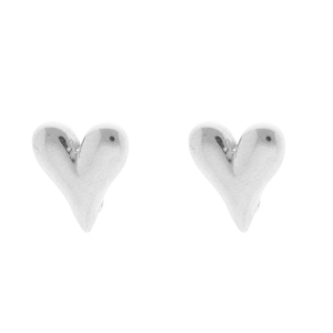 Stainless steel findings earrings&nbsp;/&nbsp;earpins heart with loop Silver