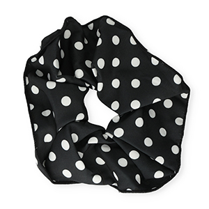 Scrunchie hair tie XL dots Black-White