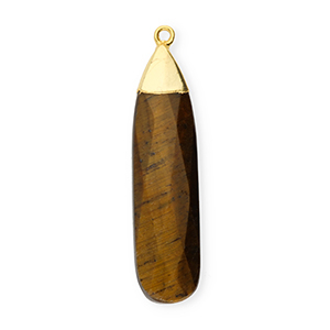 Natural stone charms Tigereye drop Golden Brown-Gold