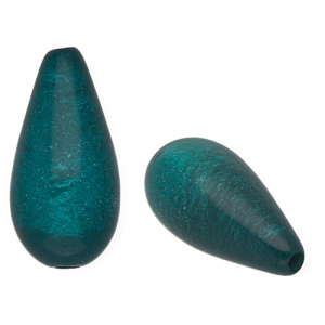 Super Polaris Elements drop shaped beads shiny Teal Green