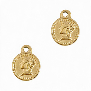 Stainless steel charms coin Gold