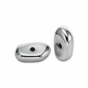 Acrylic beads pebble-shaped Silver