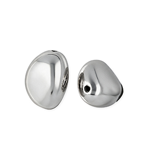 Acrylic beads oval Silver