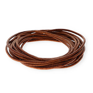 leather round 3mm Brown