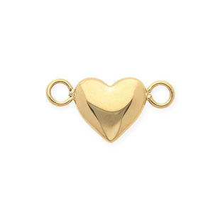 Stainless steel findings connector heart Gold