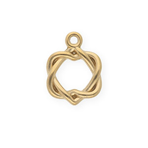 Stainless steel charms twisted hearts Gold