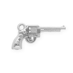 Stainless steel charms revolver Silver