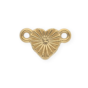 Stainless steel findings connector heart Gold