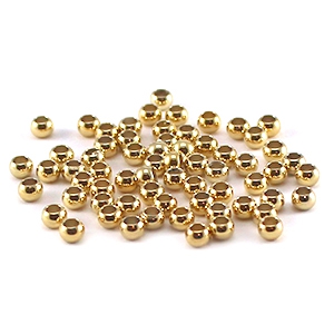 DQ metal findings crimp beads 3mm Gold 