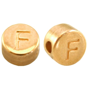 DQ European metal letterbead F Gold (nickel free) 