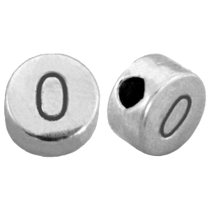 DQ European metal number beads # 0 Antique Silver (nickel free)
