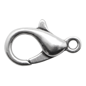 DQ European metal lobster clasp 23mm Antique Silver (nickel free)
