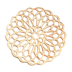 Round bohemian connector 15mm Gold