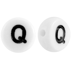 Acrylic letterbeads letter Q White