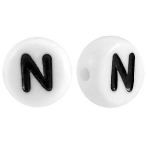 Acrylic letterbeads letter N White