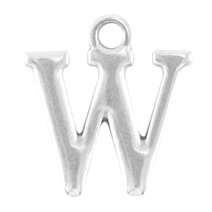 DQ metal lettercharm W Antique silver (nickel free)
