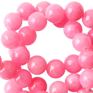 Natural stone beads Calcite 6mm Hot Pink