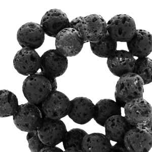 4mm matt natural stone beads Lava black