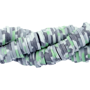 Katsuki beads army print 6mm Grey-green
