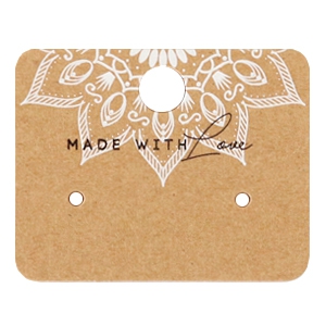 Jewellery cards "made with love" Brown