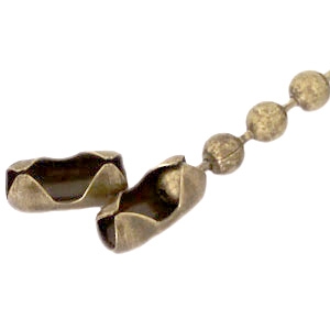 DQ metal ball chain clasp for 2mm chain Antique Gold