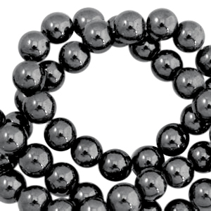 Round hematite beads 4mm  Anthracite grey