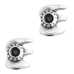 TQ metal beads with double setting 4mm Antique silver