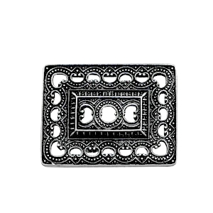 TQ metal charms rectangle Boho style Antique silver