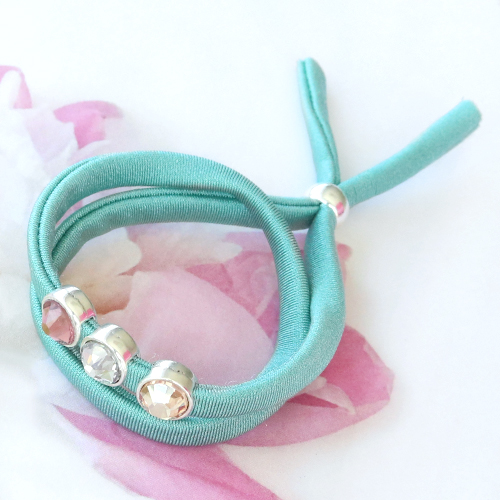 Trendy and universal bracelets of stitched elastic Ibiza ribbon
