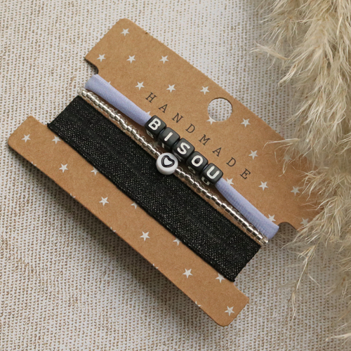 Making the nicest bracelets with stitched elastic ribbon: