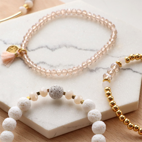 Inspiration for making bracelets with top faceted beads