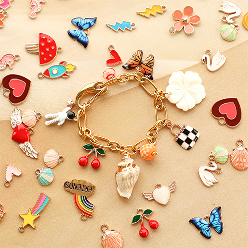Mix & match with funky metal beads and charms