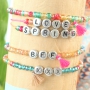 Quote jewellery with letter beads metal look and colourful details