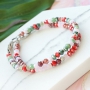 Colourful jewellery in soft pink and green shades faceted beads