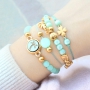 Jewellery with mint green Polaris Elements beads and golden details