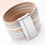 Metallic bracelets made of faux leather and new Basic Quality metal jewellery clasps