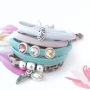 Trendy and universal bracelets of stitched elastic Ibiza ribbon