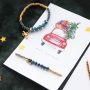 Minimalist bracelets of faceted beads with new jewellery cards in winter wonderland style 