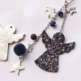Sparkling keychains with angels and stars