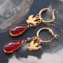 Handmade earrings with crystal glass charms and DQ metal