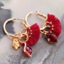 Handmade earrings with crystal glass charms and DQ metal