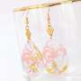 Modern statement earrings with resin pendants