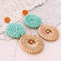 Festival earrings with rattan pendants!