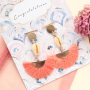 Colourful earrings with new tassels, cowrie shells and DQ European metal