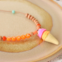 Cheerful jewellery with letter beads, fimo charms, wooden beads and Katsuki beads