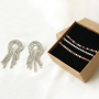 Sparkly bracelets and earrings with rhinestone chain