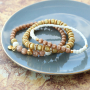 Amazing earrings and bracelets in warm colours made of new Polaris Elements beads
